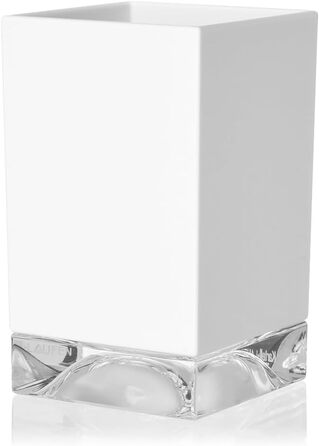 Kartell Boxy Toothbrush Holder, Plastic, Transparent, 7 x 7 x 12 cm (Toothbrush Holder, White)