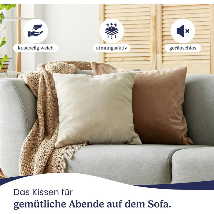 Комплект подушок Gentle North 50x50 см, 6 шт – декоративні та спальні подушки з замком, білі, Оеко-текс, пральні, для ліжка, дивану, софи