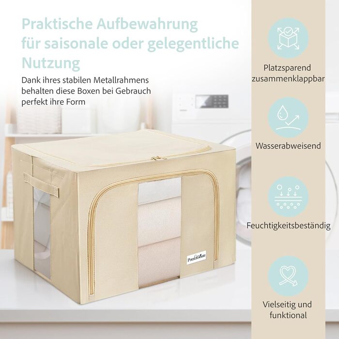 Органайзер для одягу Prestigénie, 3 шт., місткість 24 л (66 л), з прозорим вікном