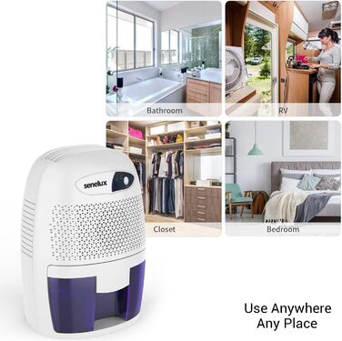 Senelux Powerful 500ml Portable Mini Air Dehumidifier, Quiet Air Dehumidifier, Small Air Dehumidifier Efficient and Stable, Moisture Absorber for Small Rooms, Basements, Bedrooms