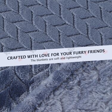 6 шт. М'які ковдри для собак та котів BVAGSS, 60 x 40 см, фліс, фланель, блакитні колоски
