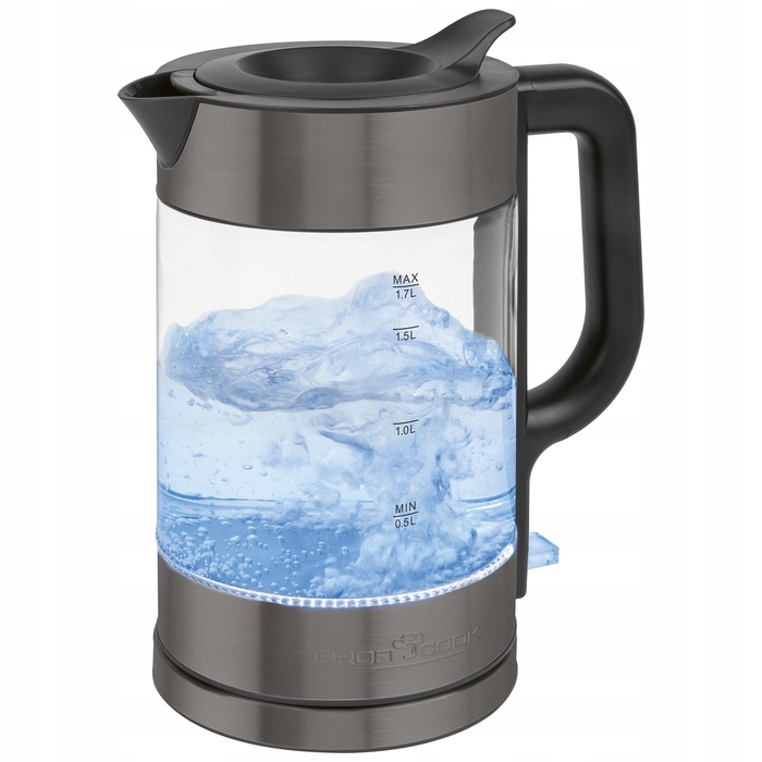 Електричний чайник Profi Cook WKS501331, 2200 Вт, 1,7 л, сріблястий/сірий