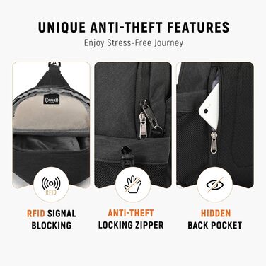 Чоловіча сумка через плече SKYSPER: стильна, захищена від крадіжок, для подорожей та повсякденного використання (чорна)