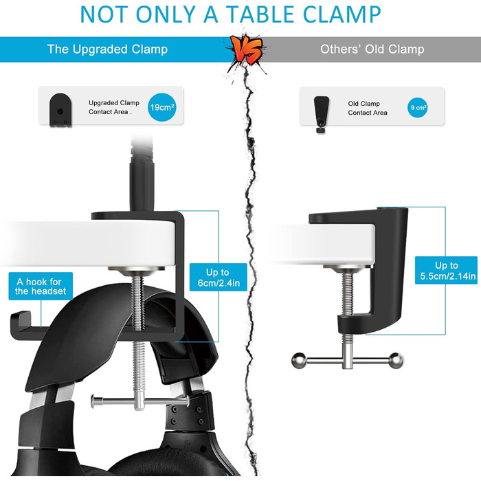 Кріплення для мікрофону Zealsound: регульований штатив-ластик з кріпленням, адаптер 3/8' - 5/8', міцна клямка для столу, сумісний з Blue Snowball, Ice, Spark, SoloCast, 13 дюймів