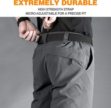 Тактичний чоловічий пояс BESTKEE, 3.8 см, регульований нейлоновий пояс з металевою пряжкою, чорний, розмір M (91-105 см)