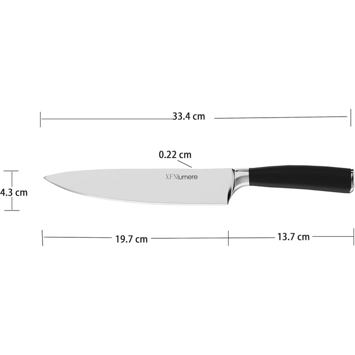 Набір кухонних ножів XFNlumere з нержавіючої сталі (20 см) з ергономічною ручкою - подарунковий набір