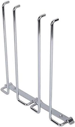 Сумка-органайзер для вина Wifehelper, подвійна, металева, хромована, для полиці/стіни, підставка для келихів