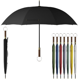Sapor Design Umbrella Stick Umbrella Stormproof Auto-Open Windproof | XXL Large & Stable for 2 People Men & Women | Golf Umbrella Travel – 123 cm Ø Elegant Black - Modern