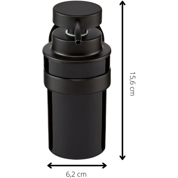 ovimar Soap Dispenser Lokta | black | Wall Mount No Drilling | made of stainless steel and black glass | Large opening | Easy to refill | Suitable for bathroom or kitchen | Hand sanitizer dispenser