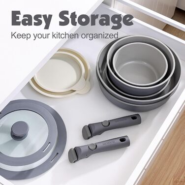 Набір посуду SENSARTE з керамічним покриттям (17 предметів) - антипригарне покриття, для всіх плит, безпечний, миється в посудомийній машині, можна використовувати в духовці