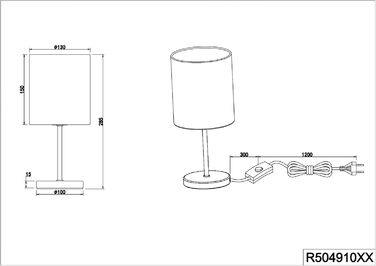 Стійлова лампа Reality Leuchten Jerry R50491011, металева, нікель матовий, тканинний абажур, цоколь E14