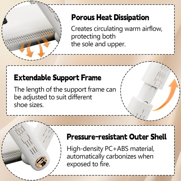 Електрична сушарка для взуття Herbst з 4 тримачами, таймером та 2 швидкостями для чобіт, лижних черевиків, шкарпеток та рукавичок