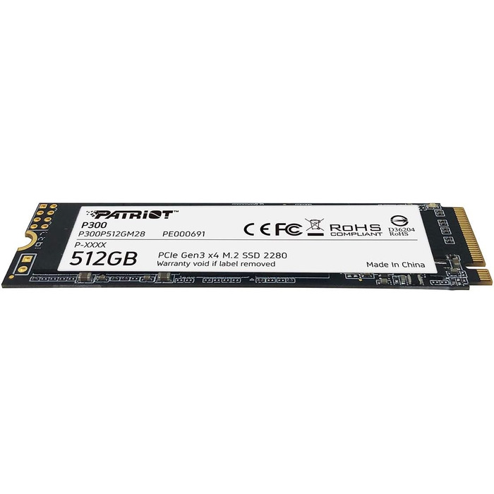 SSD Patriot P300 512GB NVMe PCIe Gen 3x4 M.2 2280 - Внутрішній SSD накопичувач