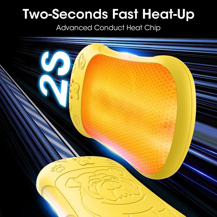 Електричні грілки для рук, 2 шт. 6000mAh, акумуляторні, багаторазові, для активного відпочинку, полювання, гольфу, кемпінгу, теплий подарунок для жінок, чоловіків, дітей (Жовтий)