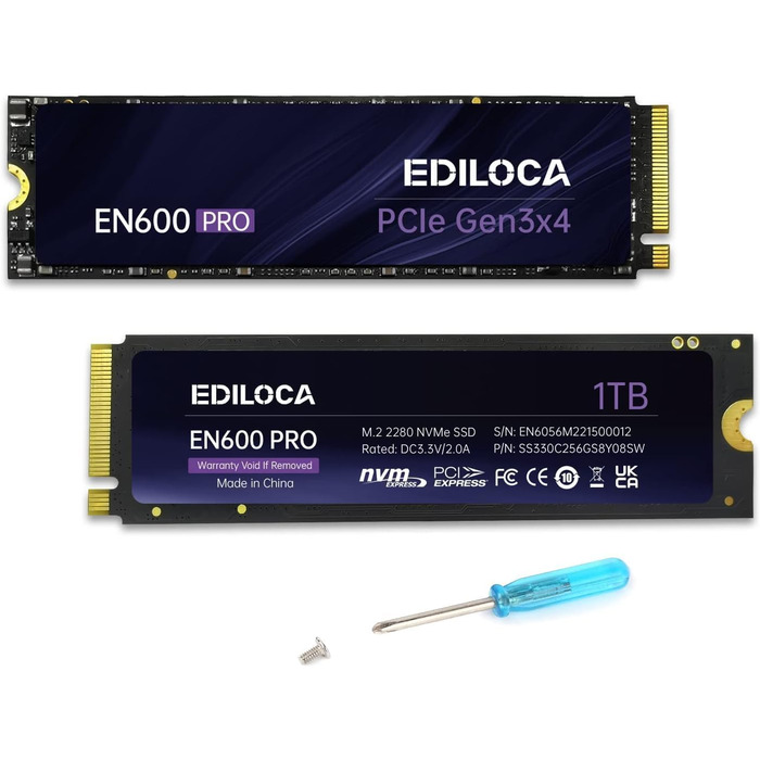 SSD накопичувач EN600 PRO 2TB PCIe 3.0x4 NVMe M.2 2280 - 3500 MB/s, 3D NAND TLC, SLC-кеш, для ПК, ноутбуків та десктопів