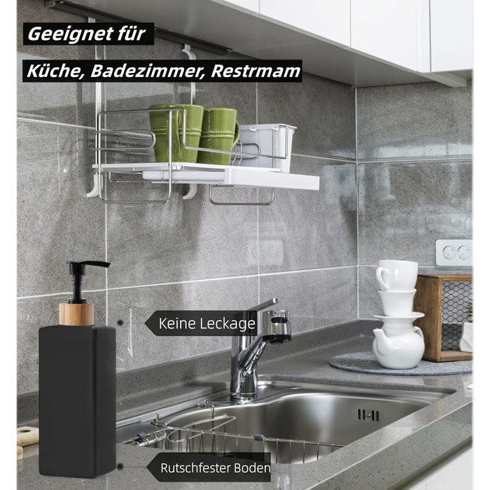 Набір для ванної кімнати BIKALAN: дозатор мила з бамбука, чорний, 350 мл