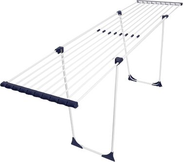BigDean Telescopic Clothes Airer for Bedding 20m - Extendable - Without Obstructing Crossbar - Wing Clothes Dryer Rack XXL with Wheels