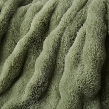 М'яка плюшева ковдра Luofanfei 180x200 см, салатово-кремовий колір, з ефектом 