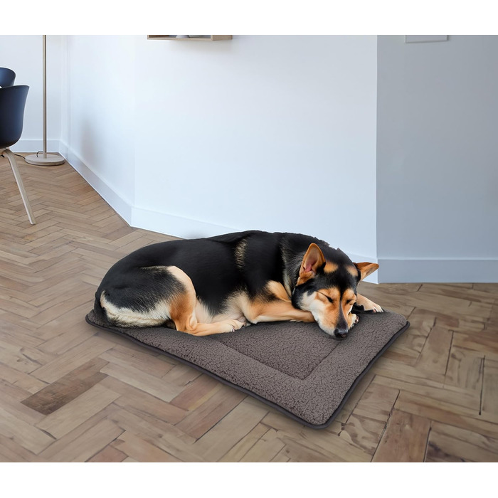 Килимок для тварин Spetebo з плюшу, 90 x 60 см, сірий - нековзний килимок-ліжко для собак та котів, м'яка підстилка, ковдра для домашніх тварин