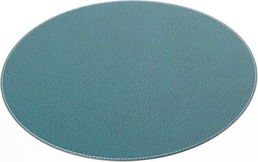 Nikalaz Placemats and Coasters made of Recycled Leather, Table Sets, 2 Piece Table Mats, Placemats 33 cm (Crocodile Embossing) (Petrol Green)