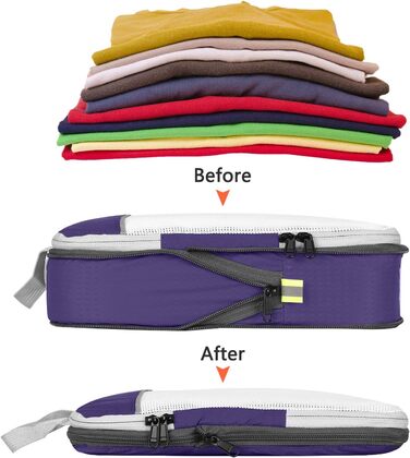 Органайзери для валізи Gonex (6 шт., зелений/фіолетовий) - набір кубиків для пакування