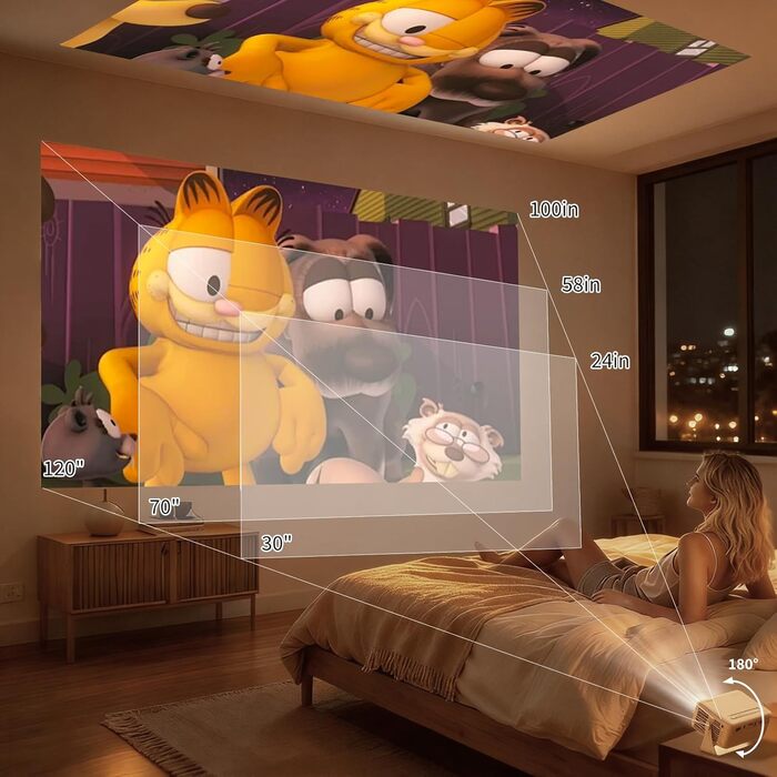 Міні проектор YOTON Y3 1080P: портативний, для домашнього кінотеатру, HDMI/USB/Phone/PS5, жовтий