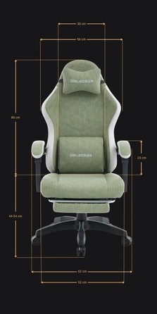 Ігрове крісло Delagear G 325, зелене, оббивка з тканини