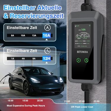 Зарядний пристрій (Wallbox) 11 кВт Тип 2, 3 фази, 8-16A, 7м + CEE 16A - Тип 2 кабель з адаптерами для електромобілів (EV/PHEV)