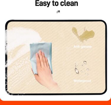 Термостійкий килимок 40 x 45 см - 1 мм, захист від нагріву для фритюрниці, вогнестійкий килимок для кухонних стільниць, масло- та водонепроникний, легко миється, 1 шт. (Хакі, 30x45x0.1 см)