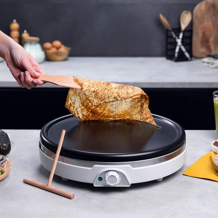 Електрична млинниця Cecotec Crepe Fun CrepeStone Twin 1200 Вт, антипригарна екоплита з реверсивною пластиною для млинців або 4 міні-млинців