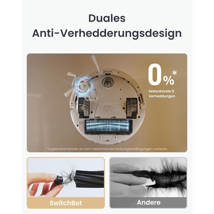 Робот-пилосос SwitchBot K11+ з мокрою прибиранням, 6000Pa, самостійна очистка контейнера, LDS-картування, 3.6 дюйми, сумісний з Apple Home, Alexa, Google Home та Matter, бежевий