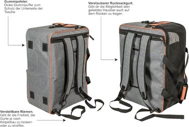 Annitaño Преміум переноска для собак, 55x40x23 см, EUWI - Водонепроникна, до 12 кг, комфортна для подорожей