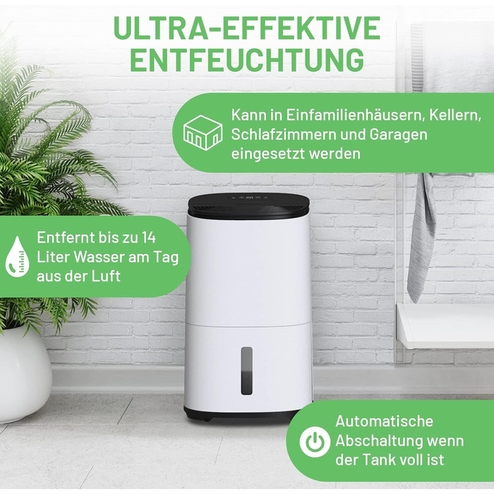 Зволожувач повітря Meaco Arete® One 10L з HEPA-фільтром та очищувачем повітря для дому 42 м²