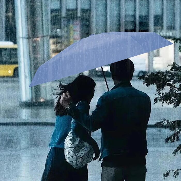 Компактний дощовий парасолька, міні-парасолька, парасолька від сонця UV, вітростійкий парасолька з капсульною ручкою, портативний парасолька для чоловіків та жінок (темно-синій)