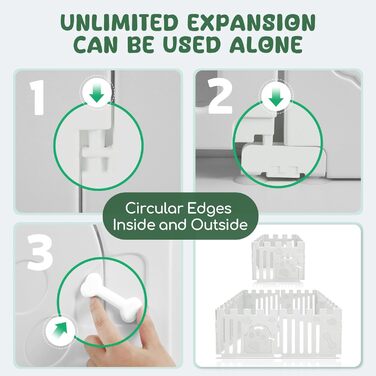 Клітка-загон для собак, 6-панельна, для дому, біла (156 x 78 x 60 см)