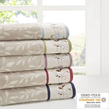 Шторка для душу Madison Park Serene Flora з квітковим візерунком, 72x72 см, Spice (червоний)