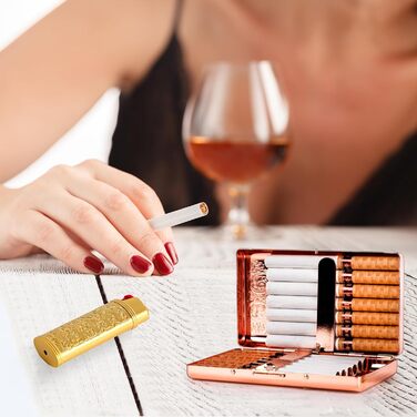 Вінтажне металеве етої для сигарет з запальничкою J6, вміщує 12 шт. сигарет 100 мм, органайзер для RFID-карт та грошей