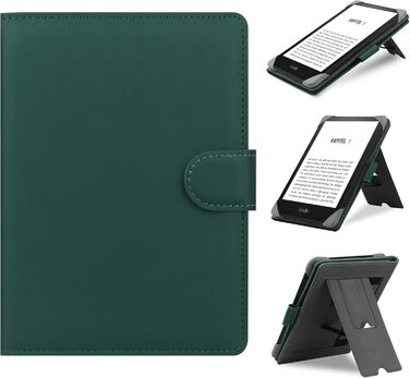 Чохол для електронних книг Kobo, Pocketbook, Tolino, Sony, Kindle, Kobo Clara HD/2E: шкіряний, з підставкою, зелений