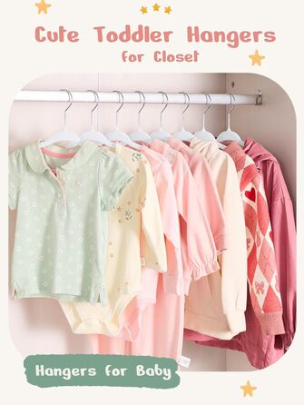 Набір дитячих вішалок для одягу House Day (30 шт.), 28 см, з оксамитовим покриттям, білі