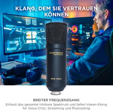 Marantz Professional MPM-1000U: USB мікрофон з великою мембраною та нирковою характеристикою для подкастів, студії та геймінгу