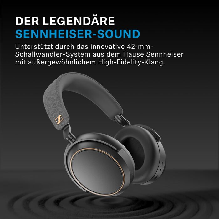 Навушники бездротові Sennheiser Momentum 4 Wireless з шумозаглушенням, Bluetooth, чорно-мідні