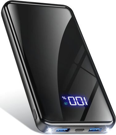 Power Bank 26800mAh з швидкою зарядкою 22,5W USB-C PD3.0 & QC4.0. Портативний акумулятор для iPhone, Galaxy та інших пристроїв. LED дисплей, чорний