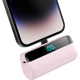 Power Bank Feob Mini 5200mAh 20W PD: Компактний акумулятор для iPhone з LED-дисплеєм (фіолетовий/рожевий)