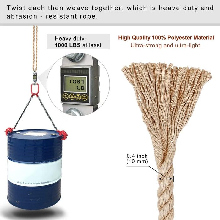 SELEWARE Tree Swing Rope, Hammock Tree Straps, Hanging Set, Adjustable Rope, Quick and Easy to Hang, Hammock Chair Swing for Indoor and Outdoor Use, Tree Branch, Camping