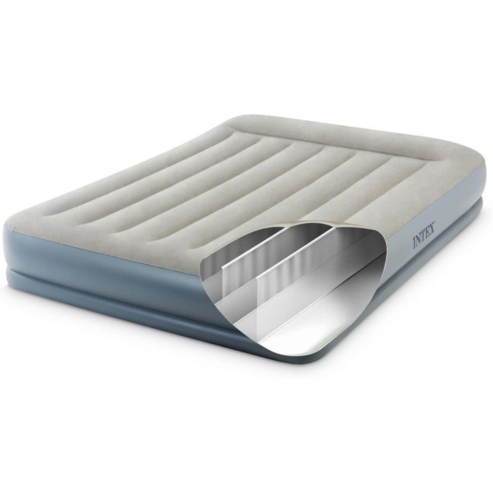 Надувний матрац Intex Queen Kissen Rest Fiber-Tech RP 152x203x30 см (64118ND) - комфортний матрац для сну