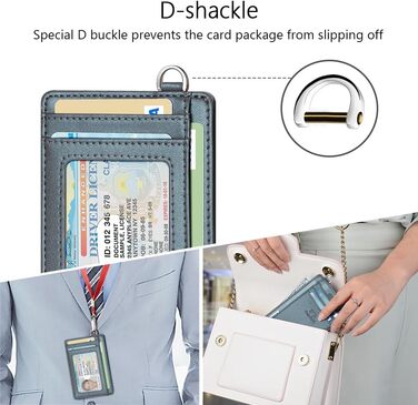 FurArt: Елегантне картхолдер з RFID-захистом для чоловіків та жінок, чорний (S, перламутрово-сірий)