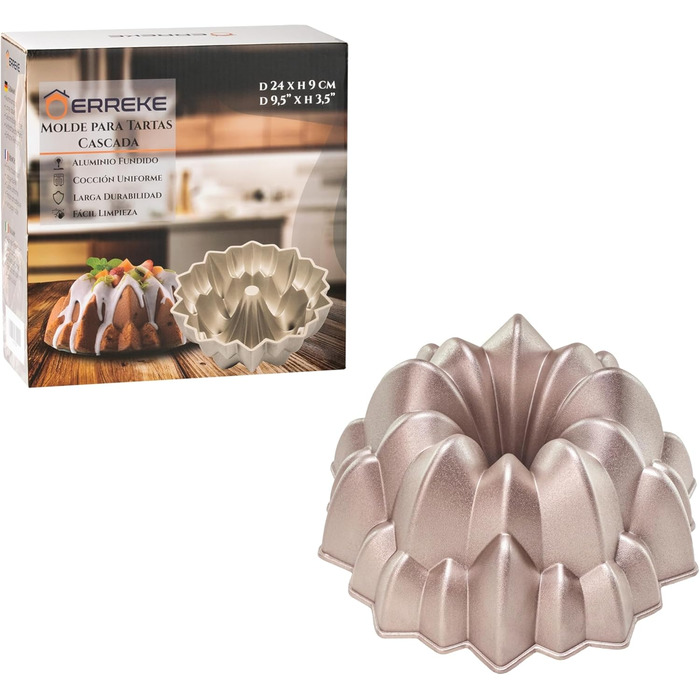 Форма для кексу Erreke Gugelhupfform, 24 см, 2 л, преміум-якість, з антипригарним покриттям