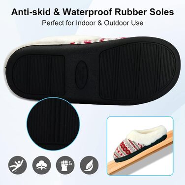 Тапочки халатні AONEGOLD для жінок, зимові, теплі, з плюшем, з піною пам'яті, зручні, унісекс, для дому та вулиці, антиковзкі (42/43 EU, Червоний)