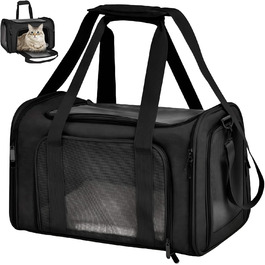 Транспортна переноска для котів Transportbox Katze, переноска для тварин, чорна, 3-6 кг, складана