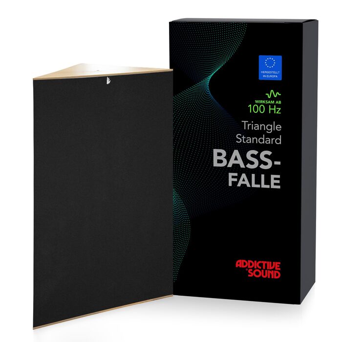 Бас-пастка для кута Addictive Sound Standard — студійна акустична панель зі спеціальною мінеральною ватою (80-2000 Гц), чорна, 98 см